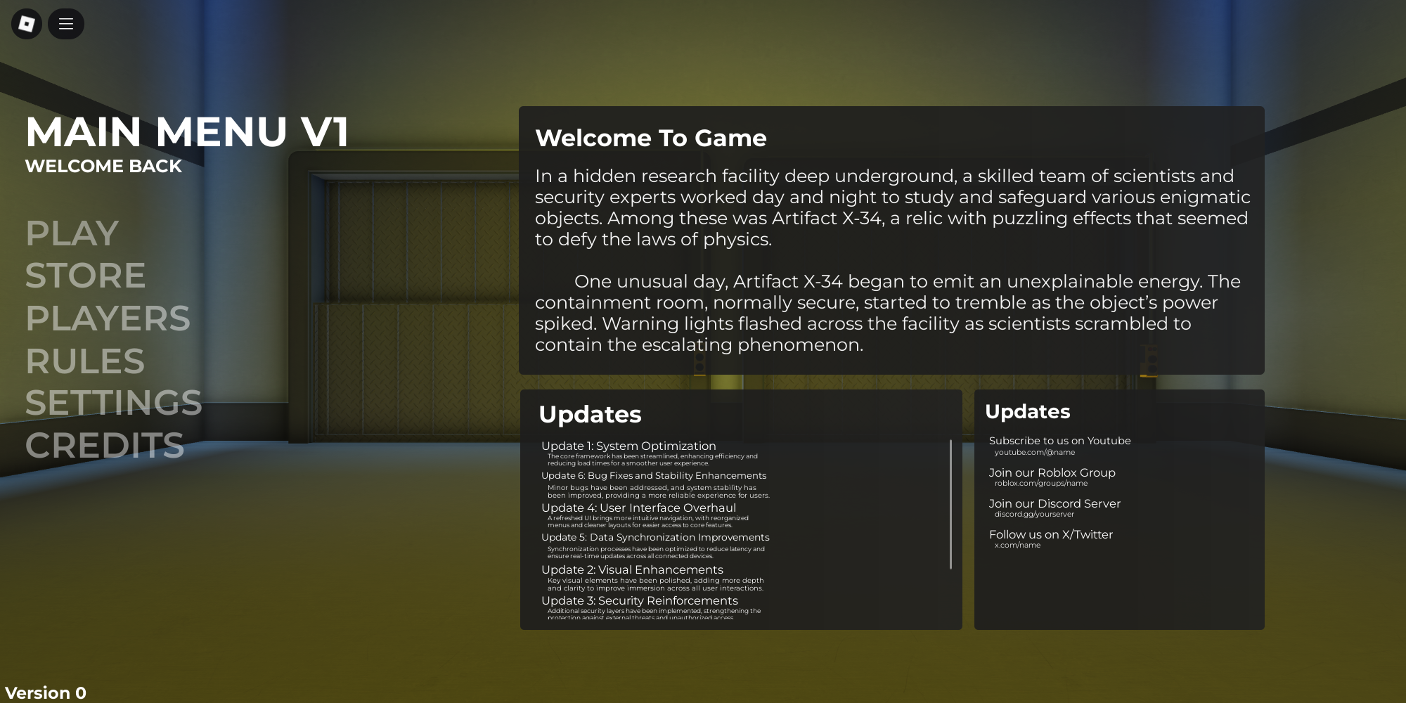 UXR Main Menu v1 | BuiltByBit