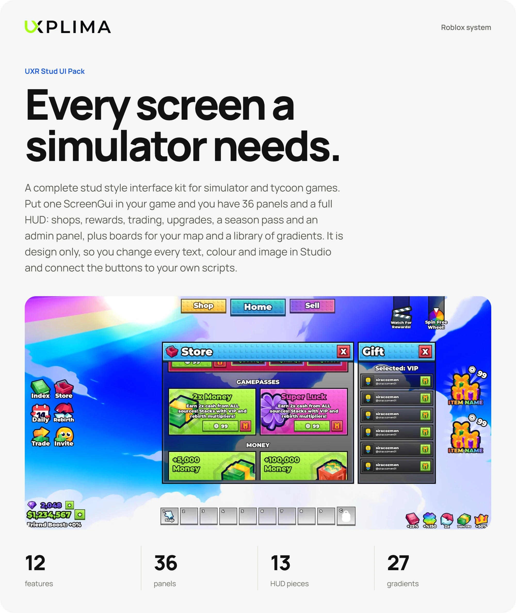 UXR Stud UI Pack
