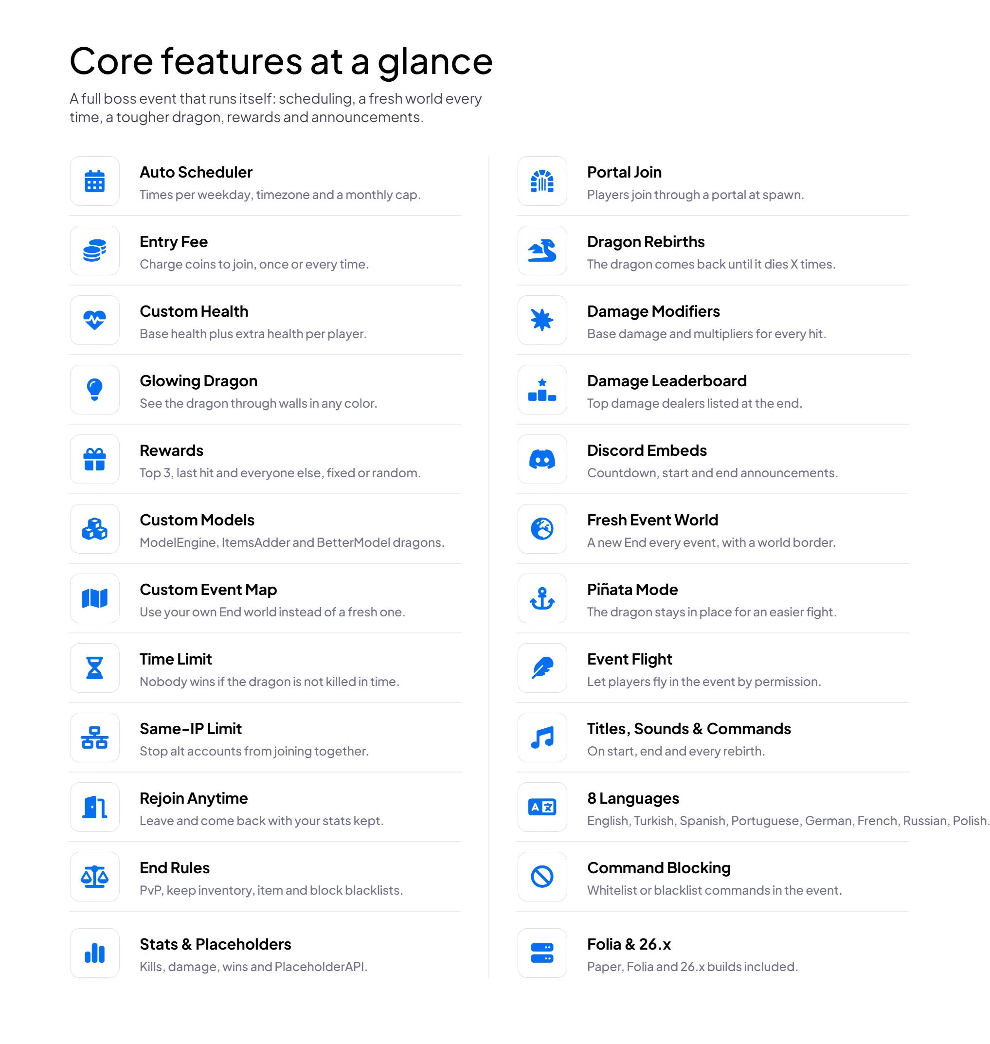 uxmDragonEvent features
