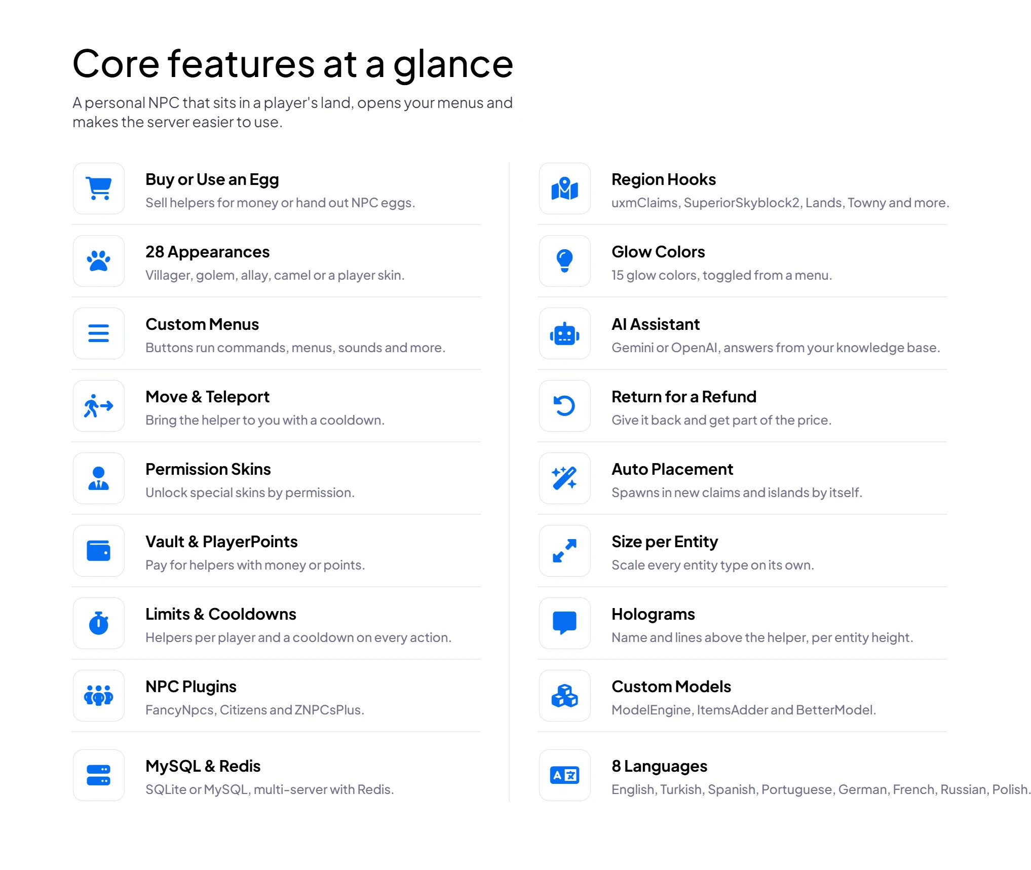 uxmHelperNPC features