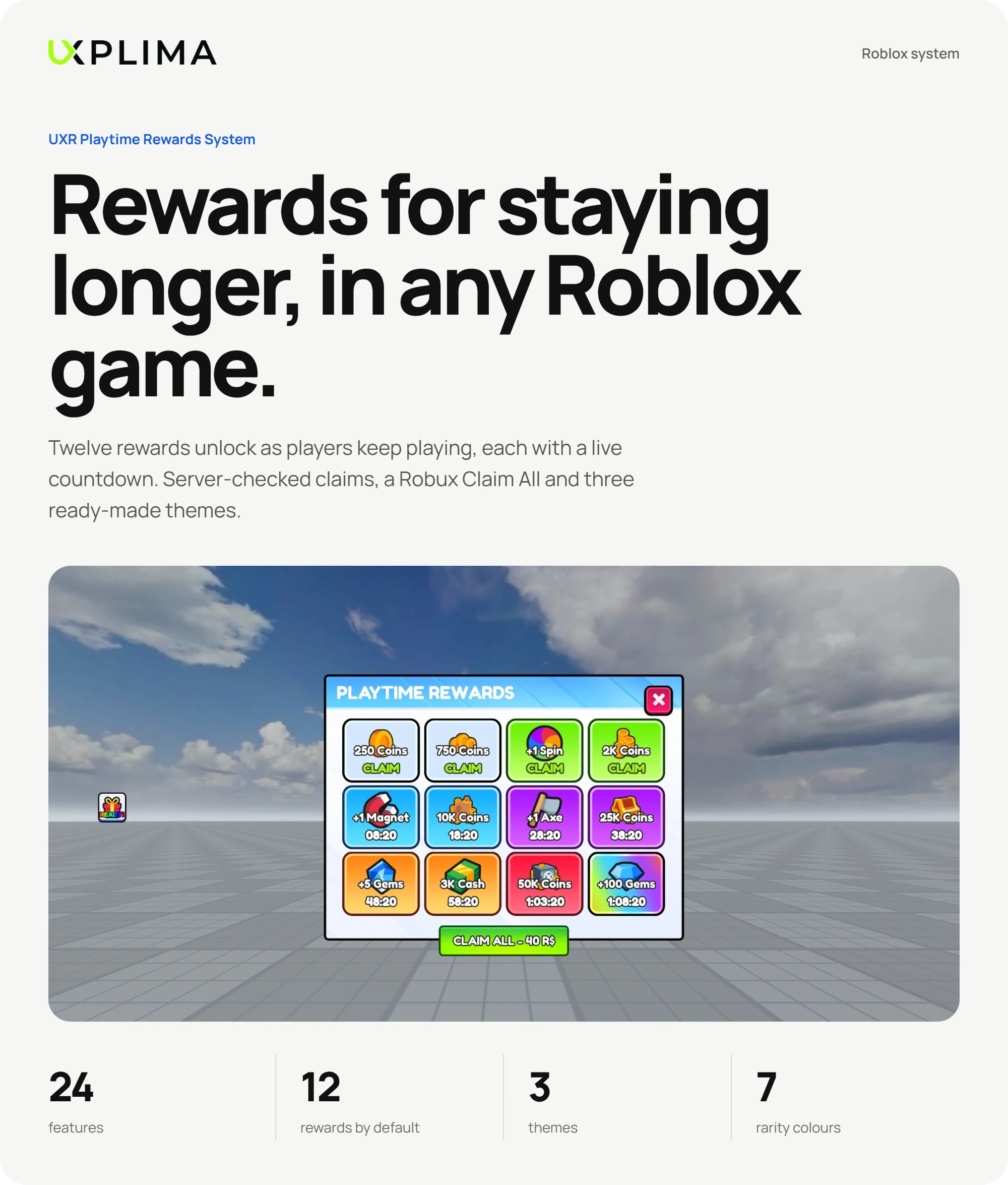 UXR Playtime Rewards System