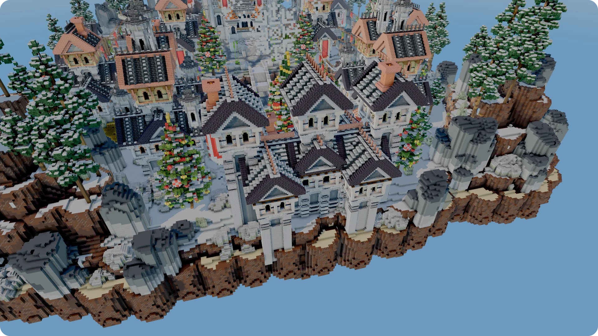 Snowy Medieval Fantasy Castle overview