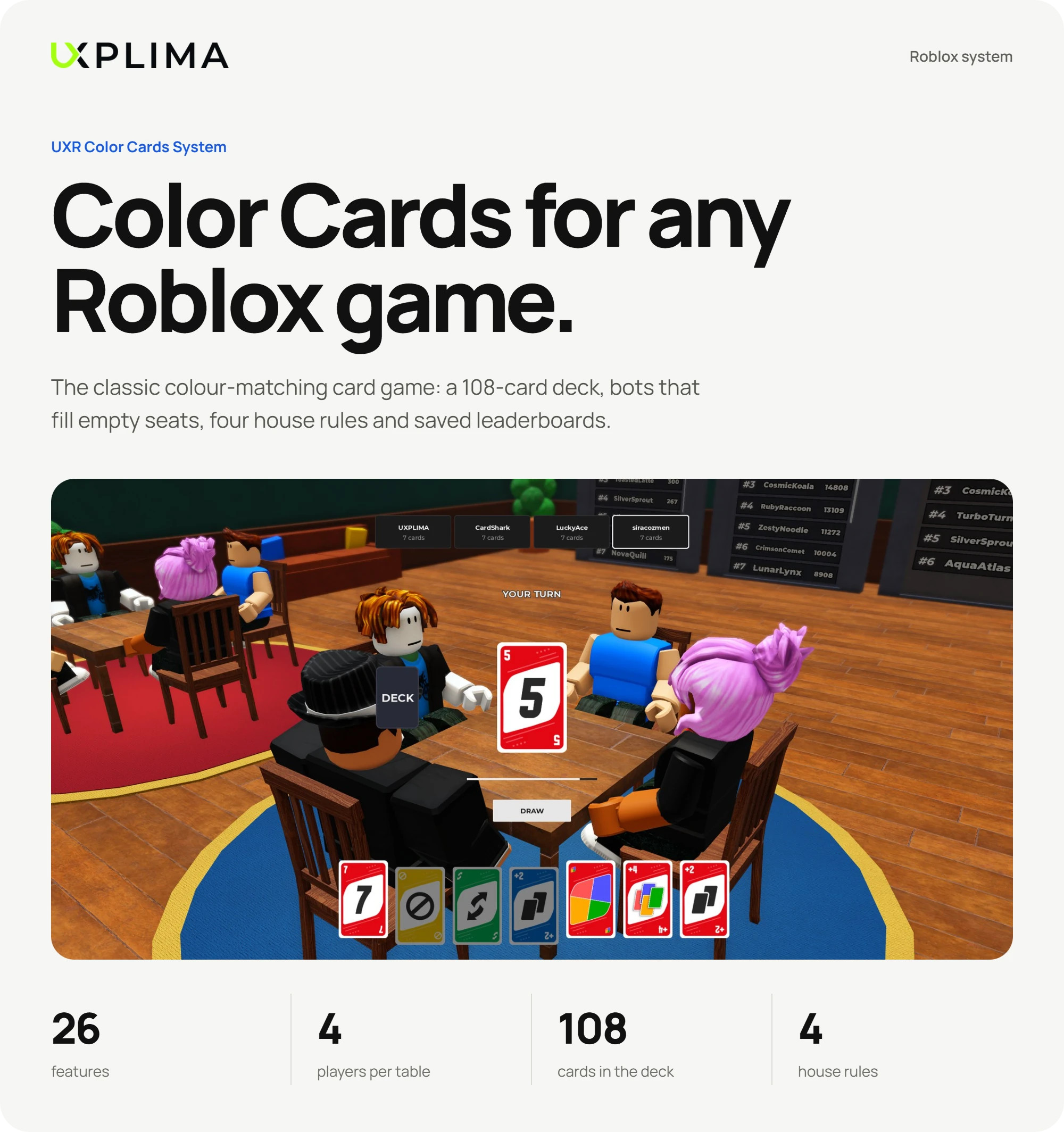 UXR Color Cards System