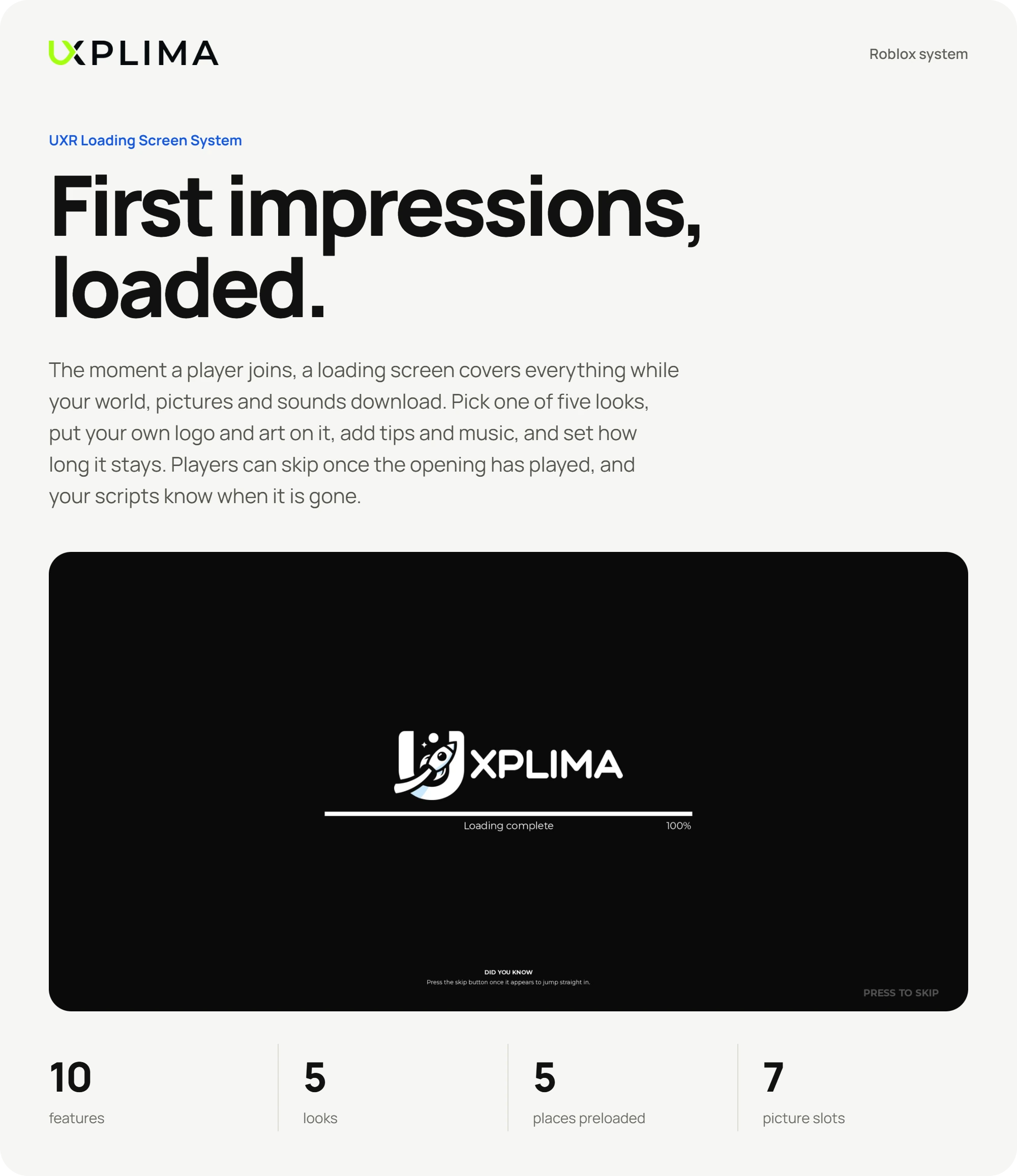 UXR Loading Screen System
